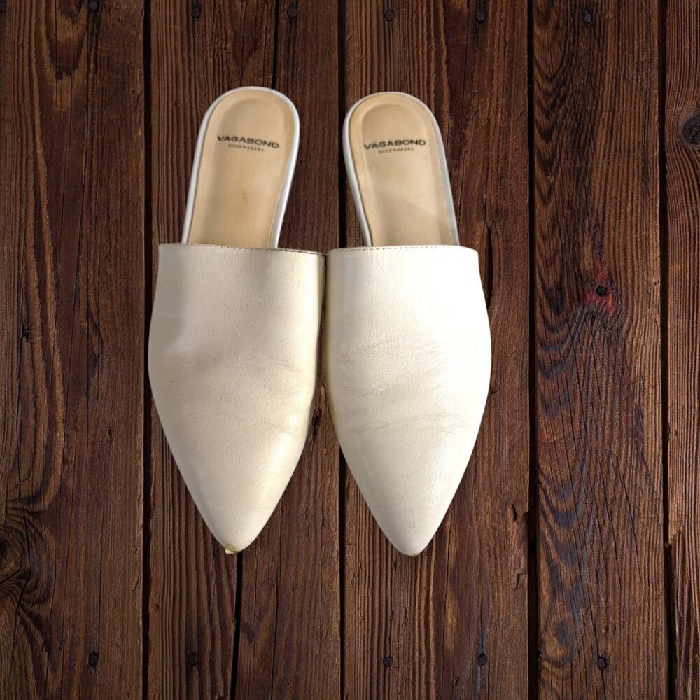 VAGABOND Leather Katlin Slide Flats Pointed Toes Shoes 37 / 6.5 - 7